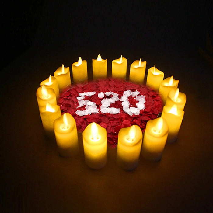 12PCS/Pack Rechargeable Flameless Candles Realistic Dancing LED Flames with Remote Control - EU Plug - 6
