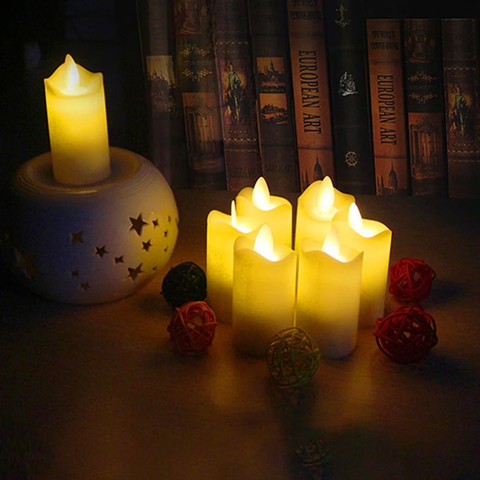 12PCS/Pack Rechargeable Flameless Candles Realistic Dancing LED Flames with Remote Control - EU Plug - 7