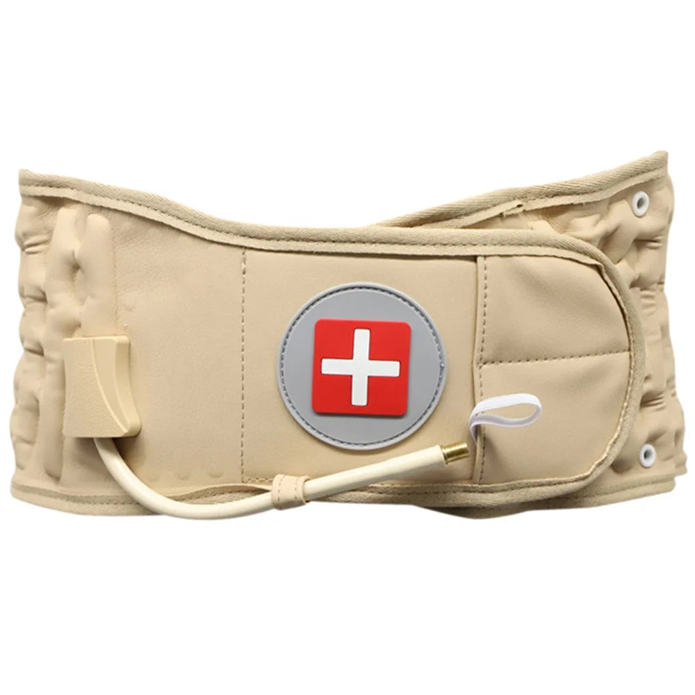 Lumbar Traction Belt Decompression Back Belt Inflatable Waist Belt Back Support Belt for Lower Back Pain - Yellow - 1