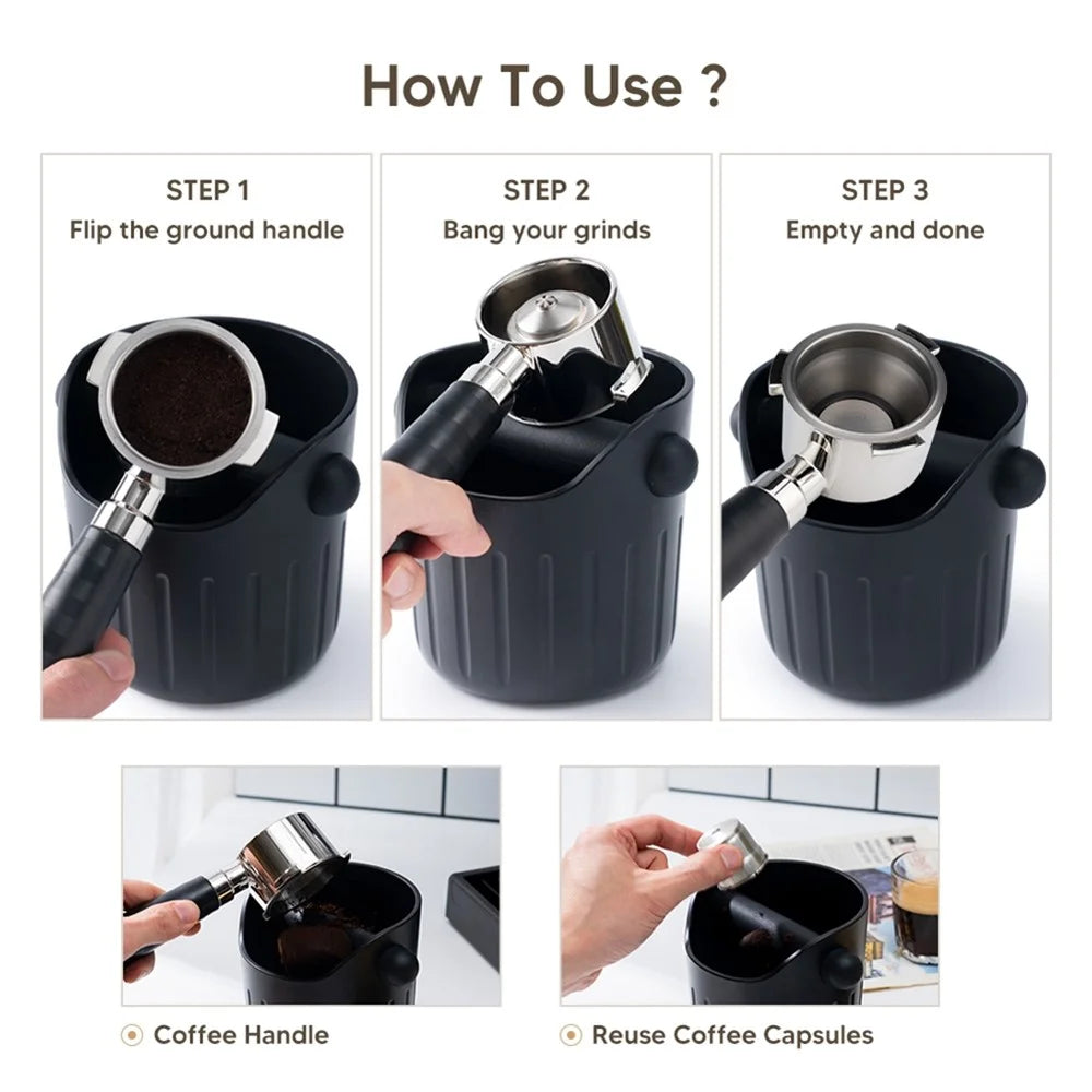 Coffee Powder Residue Box Detachable Knock Bar Coffee Grounds Recycling Bucket Grinding Trash Bin - 6