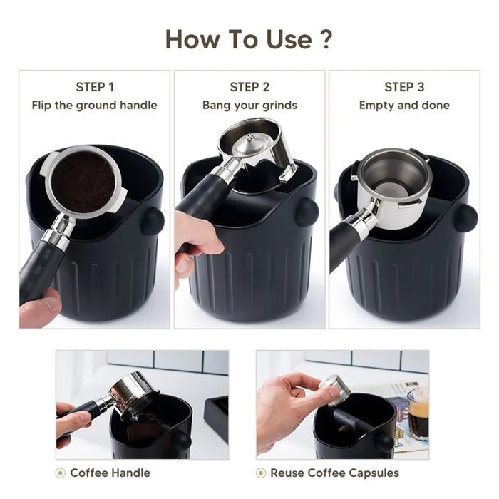 Coffee Powder Residue Box Detachable Knock Bar Coffee Grounds Recycling Bucket Grinding Trash Bin - 6