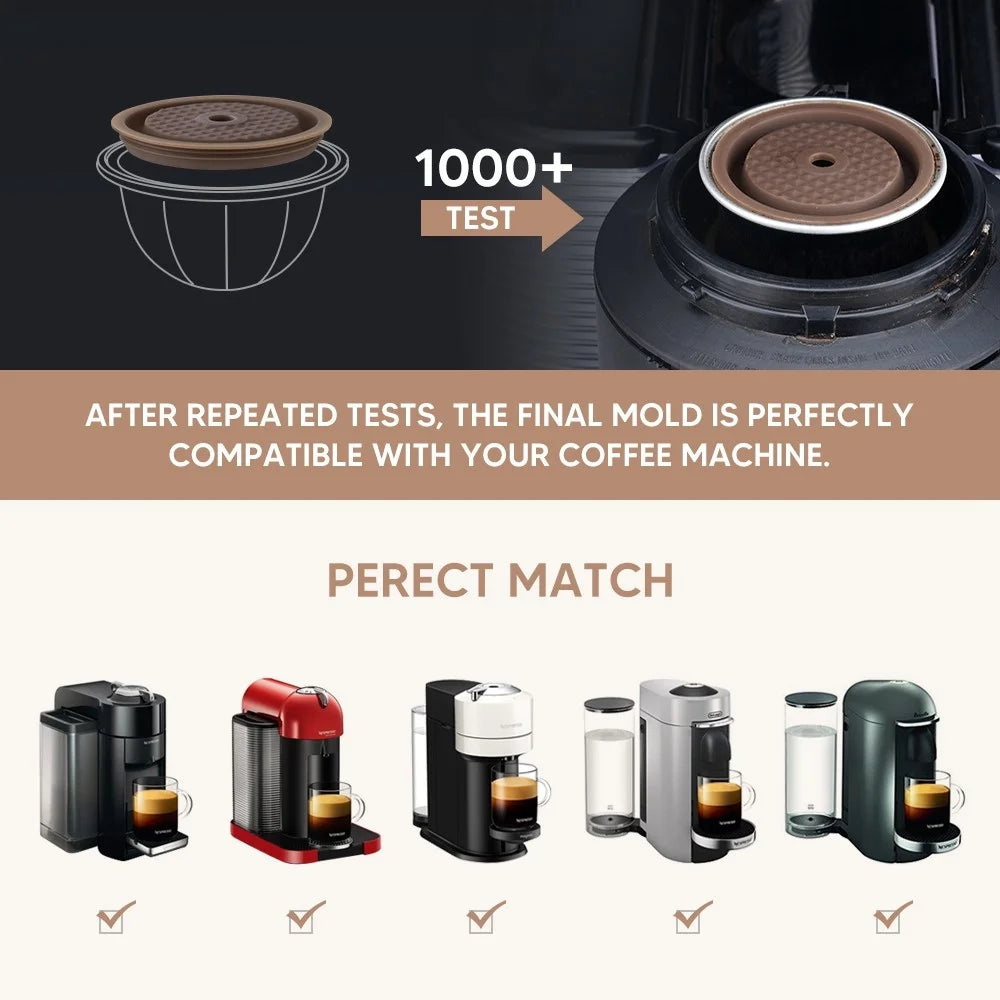 ICAFILAS Reusable Silicone Cover for Nespresso Vertuo Capsule Disposible Coffee Caps Filter Compatible with Original Vertuo Capsule (No FDA Certified, BPA Free) - 3