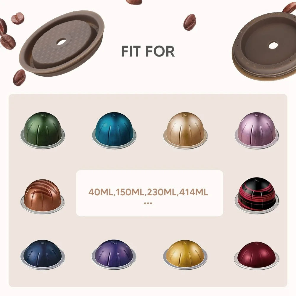 ICAFILAS Reusable Silicone Cover for Nespresso Vertuo Capsule Disposible Coffee Caps Filter Compatible with Original Vertuo Capsule (No FDA Certified, BPA Free) - 4