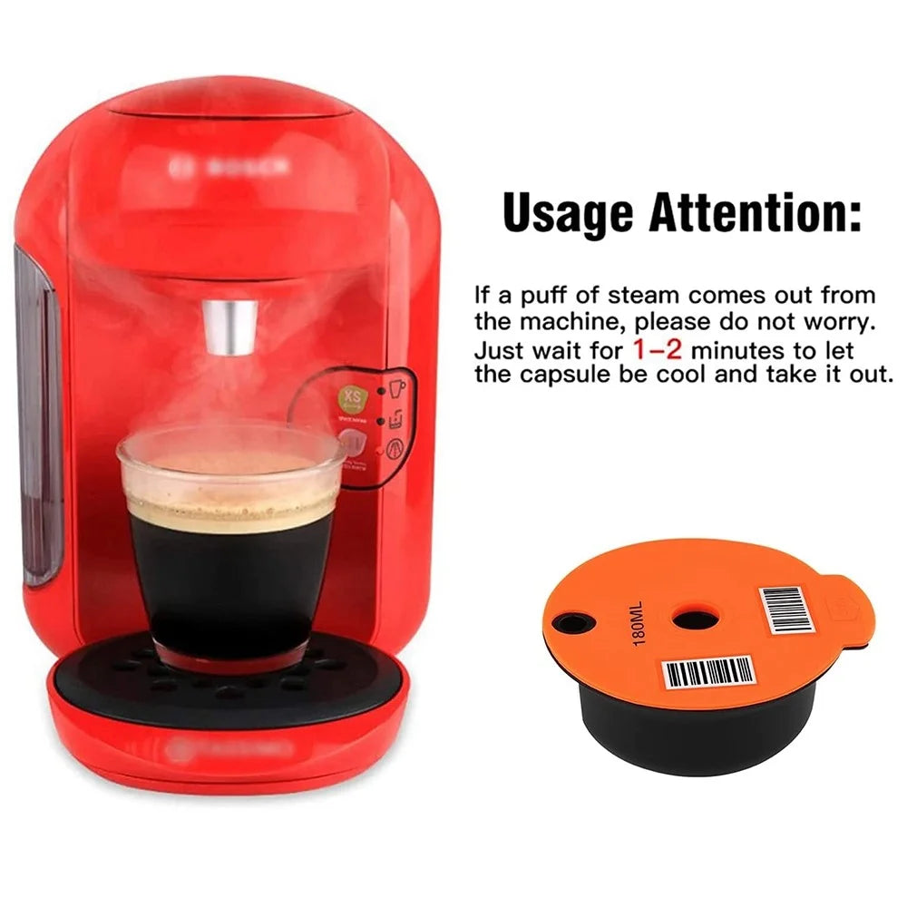 ICAFILAS 180ML Coffee Pod for Keurig K Cup Tassimo Eco-Friendly Reusable Filter Refillable Espresso Coffee Maker Capsules (No FDA Certified, BPA Free) - Orange - 2