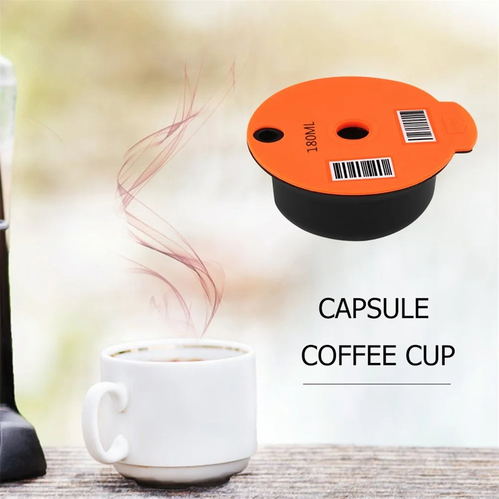 ICAFILAS 180ML Coffee Pod for Keurig K Cup Tassimo Eco-Friendly Reusable Filter Refillable Espresso Coffee Maker Capsules (No FDA Certified, BPA Free) - Orange - 7