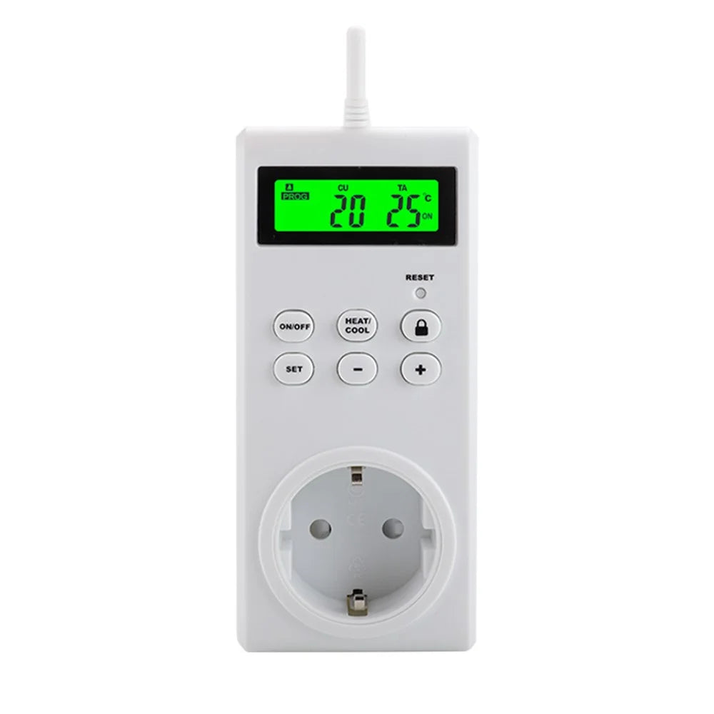 TS-3000 Thermoregulator Wireless Temperature Controller Thermostat Switch Timer Socket with Backlit - EU Plug - 6