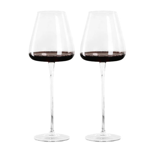 2Pcs 600ml Burgundy Wine Crystal Glass Stemware Elegant Modern Stemmed Glass Goblets (BPA-Free, NO FDA) - 1