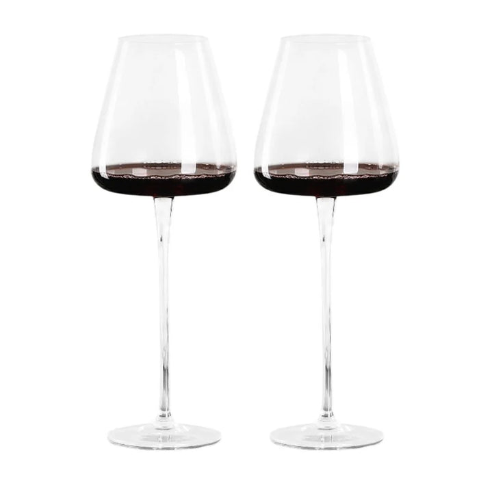 2Pcs 600ml Burgundy Wine Crystal Glass Stemware Elegant Modern Stemmed Glass Goblets (BPA-Free, NO FDA) - 1