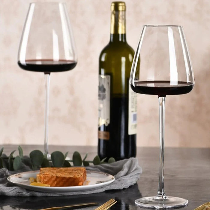 2Pcs 600ml Burgundy Wine Crystal Glass Stemware Elegant Modern Stemmed Glass Goblets (BPA-Free, NO FDA) - 2