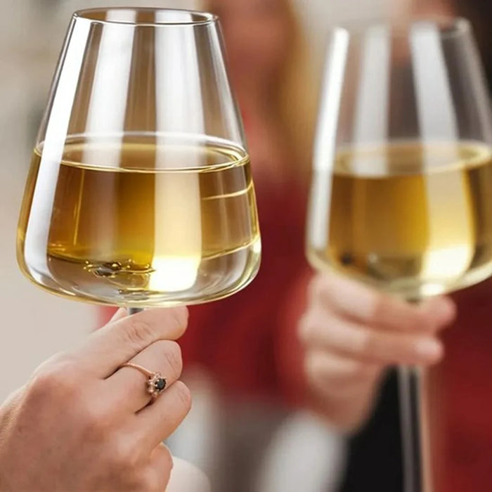 2Pcs 600ml Burgundy Wine Crystal Glass Stemware Elegant Modern Stemmed Glass Goblets (BPA-Free, NO FDA) - 4