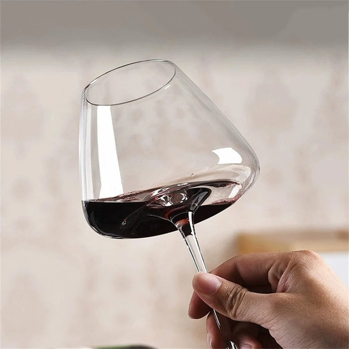 2Pcs 720ml Burgundy Wine Glass Transparent Highball Glass with Groove for Home Party - 2