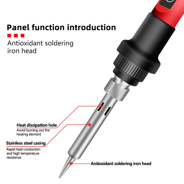 ANENG SL102 17Pcs Adjustable 60W Electric Soldering Iron Kit with Replaceable Welding Head Electronic Repair Set - US Plug - 5