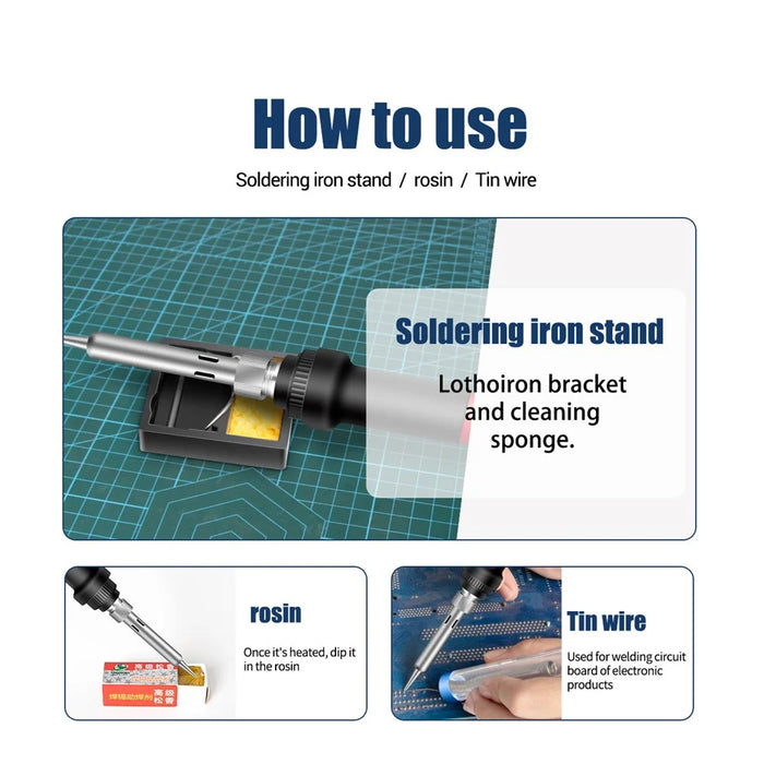 ANENG SL101 12Pcs 60W Electric Soldering Iron Kit with Replaceable Welding Head Electronic Repair Set - EU Plug - 5
