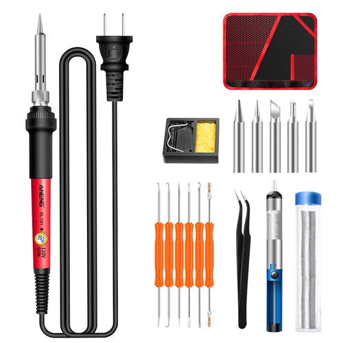 ANENG SL101 17PCS Multi-Functional 60W Electric Soldering Iron Kit with Replaceable Welding Head Electronic Repair Set - US Plug - 1