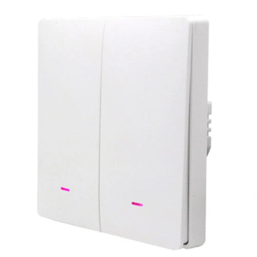 2-Gang Smart WiFi Switch Light Zero Fire Version Neutral Wire Fire Wire Required Voice Control Wall Switch Controller, EU Plug - 1