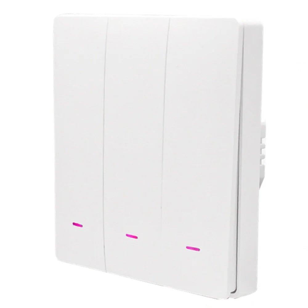 3-Gang Smart WiFi Switch TUYA APP Control European Standard Voice Control Wall Switch Controller Zero Fire Version, EU Plug - 1
