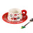Christmas Ceramic Coffee Cup Mug Saucer Set with Spoon Xmas Gift - Red - 1