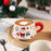 Christmas Ceramic Coffee Cup Mug Saucer Set with Spoon Xmas Gift - Red - 6