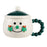 Creative Christmas Cartoon Ceramic Mug with Lid 420ml Coffee Cup for Holiday Gift - Green - 1