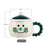 Creative Christmas Cartoon Ceramic Mug with Lid 420ml Coffee Cup for Holiday Gift - Green - 7
