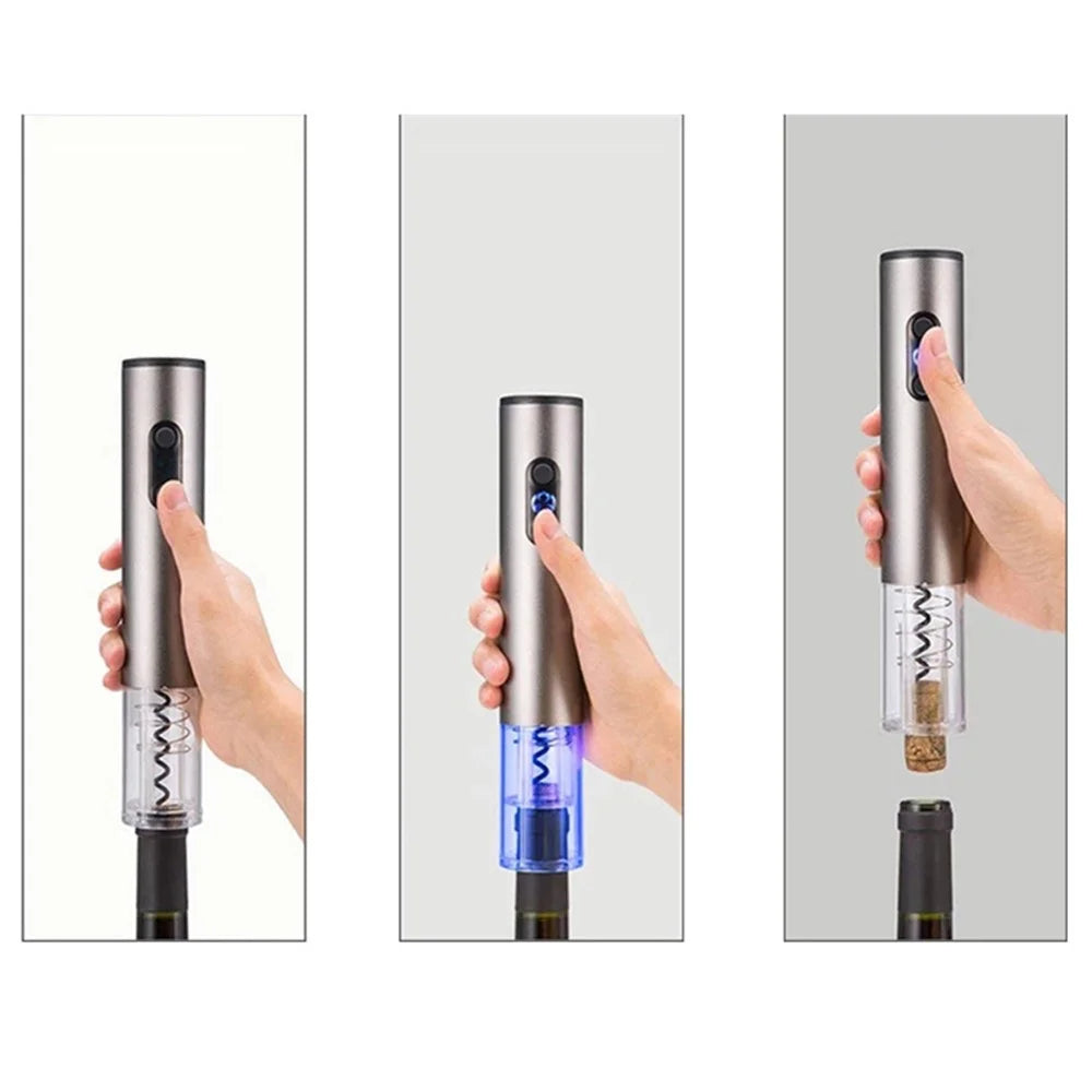 Electric Wine Bottle Opener with Foil Cutter Aerator Pourer Vacuum Stopper Set - 2