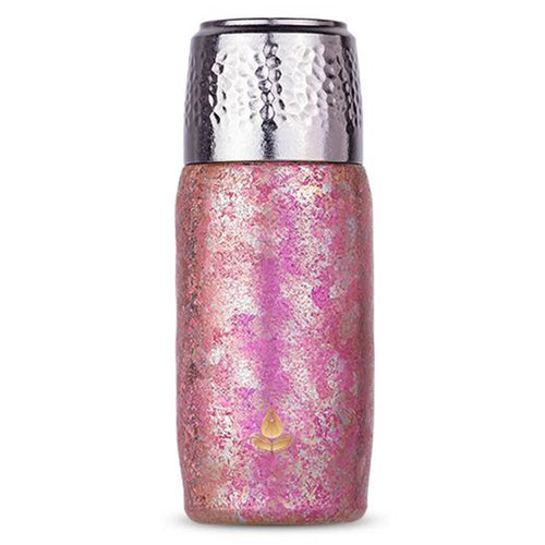 DONGHUIYUAN HA-101 350ml Pure Titanium Insulated Water Bottle for Outdoor Home Tea Cup with Temperature Display (BPA Free, No FDA) - Gold+Pink - 1
