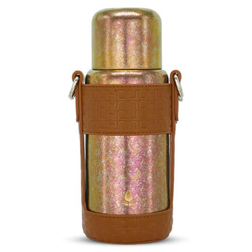 DONGHUIYUAN HA-08 550ml Pure Titanium Insulated Cup Portable Water Bottle with Cup Sleeve (BPA Free, No FDA) - Gold+Pink - 1