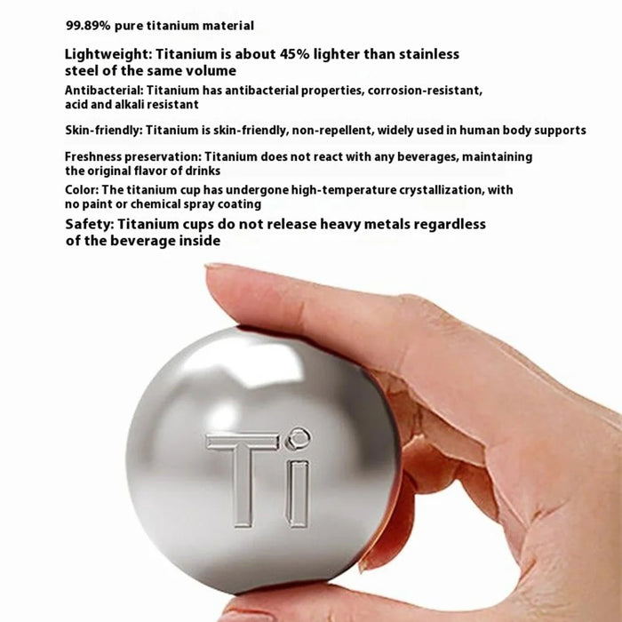 DONGHUIYUAN HA-16 550ml Pure Titanium Insulated Cup 2 in 1 Straw  /  Direct Drink Portable Water Bottle (BPA Free, No FDA) - Silver+White - 6
