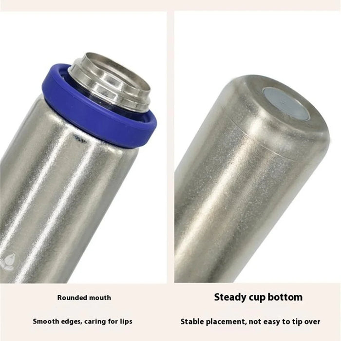 DONGHUIYUAN HA-16 550ml Pure Titanium Insulated Cup 2 in 1 Straw  /  Direct Drink Portable Water Bottle (BPA Free, No FDA) - Silver+White - 7