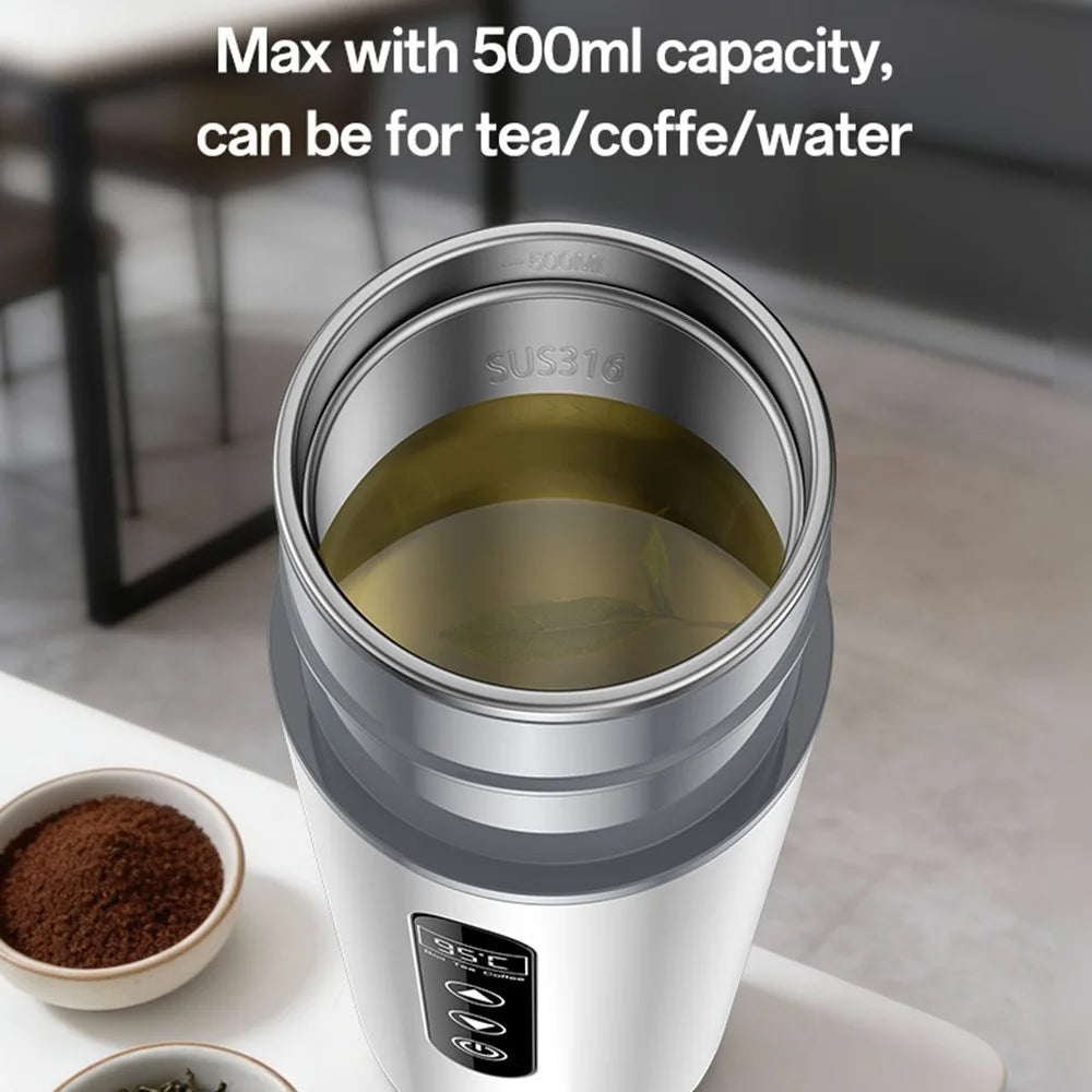 YESIDO VC20 Car Electric Heating Cup 500ml LED Touch Control Car Electric Heating Machine for Water Coffee Tea - 6