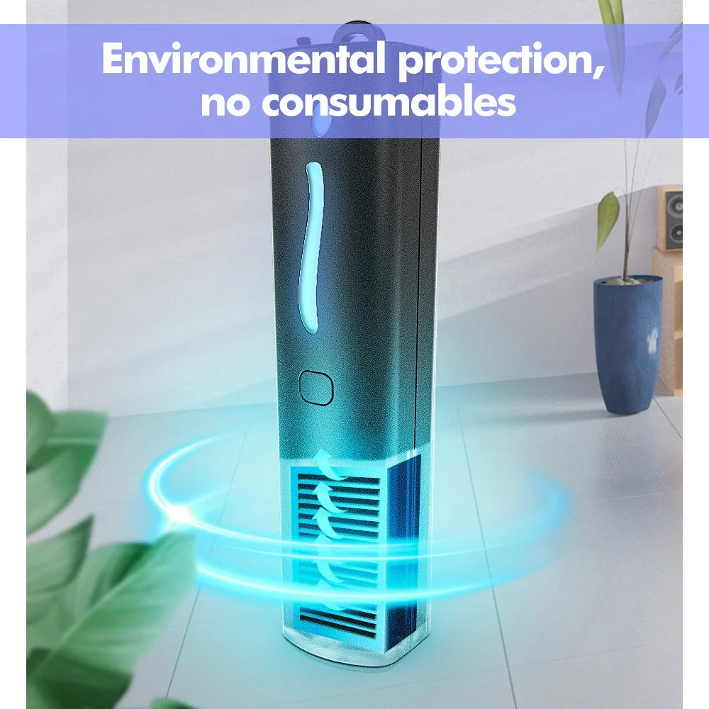 Mini Portable Air Purifier Wearable Necklace USB Air Cleaner Negative Ion Generator Personal Air Freshener for Adults - Black - 4