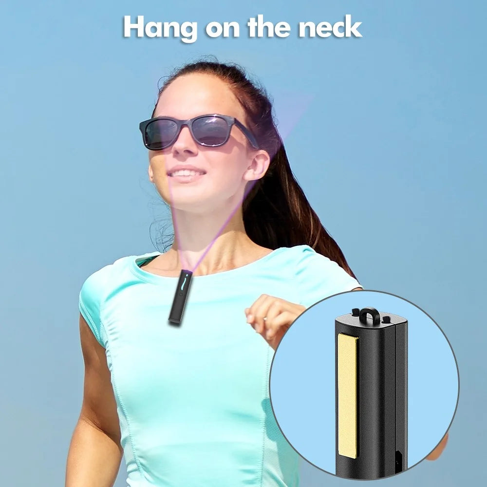 Mini Portable Air Purifier Wearable Necklace USB Air Cleaner Negative Ion Generator Personal Air Freshener for Adults - Black - 5