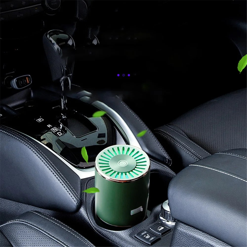 CZ-F16 USB Rechargeable Portable Air Purifier Car Air Purifier with Colorful Night Light - Green - 2
