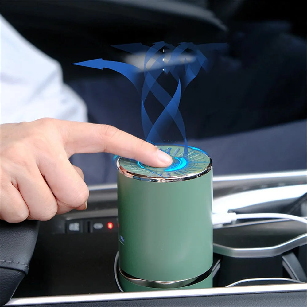 CZ-F16 USB Rechargeable Portable Air Purifier Car Air Purifier with Colorful Night Light - Green - 4