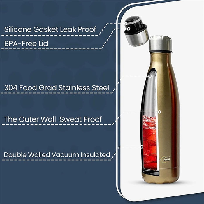 JUNSUNMAY 1000ml 304 Stainless Steel Vacuum Insulated Bottle Sports Cycling Water Bottle (BPA-Free, No FDA Certification) - White - 3