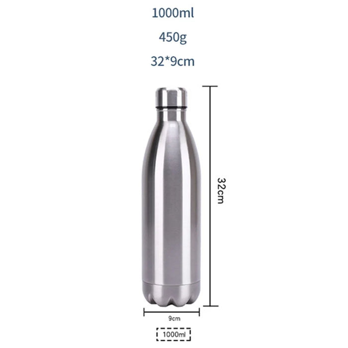 JUNSUNMAY 1000ml 304 Stainless Steel Vacuum Insulated Bottle Sports Cycling Water Bottle (BPA-Free, No FDA Certification) - White - 7