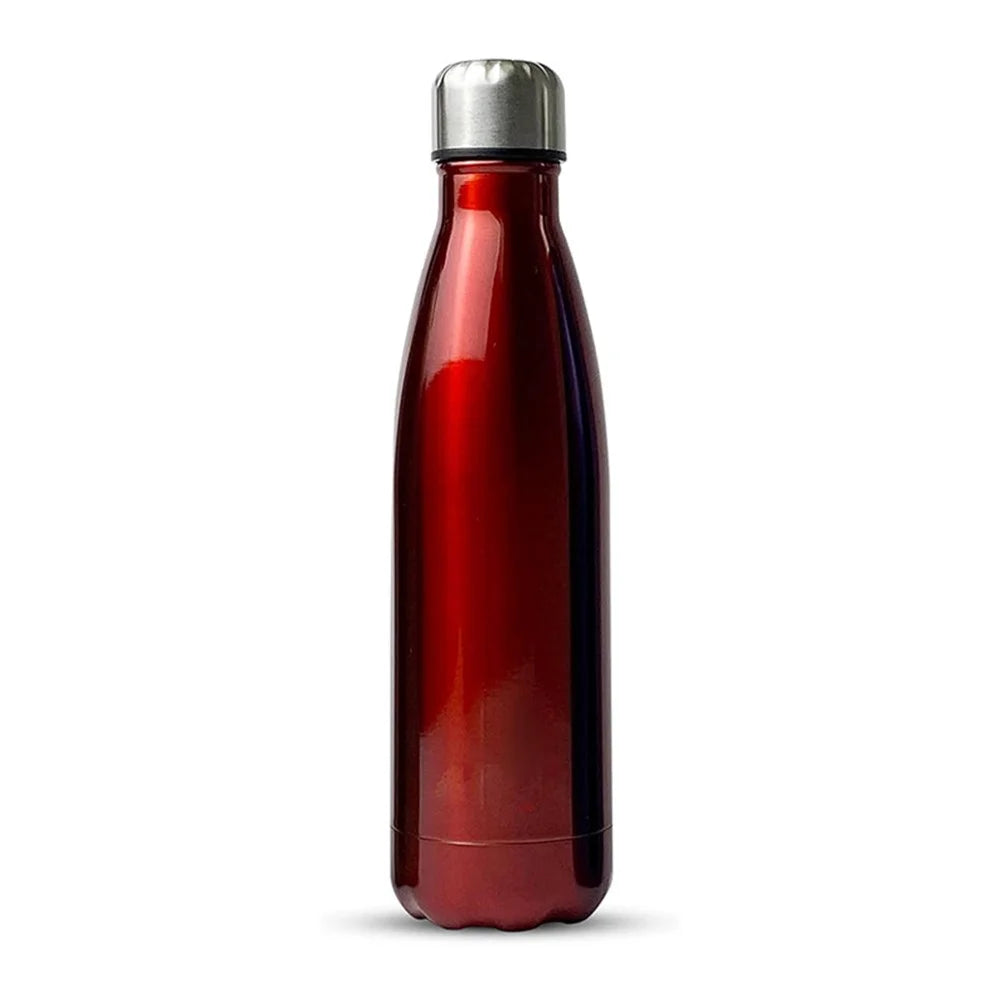 JUNSUNMAY 500ml 304 Stainless Steel Vacuum Insulated Cup Office School Outdoor Water Bottle (BPA-Free, No FDA Certification) - Red - 1
