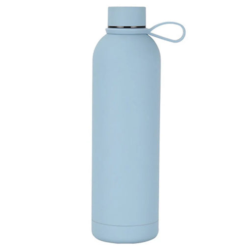 JUNSUNMAY 750ml Candy Color Rubber Paint 304 Stainless Steel Vacuum Water Bottle (BPA Free, No FDA Certificate) - Light Blue - 1