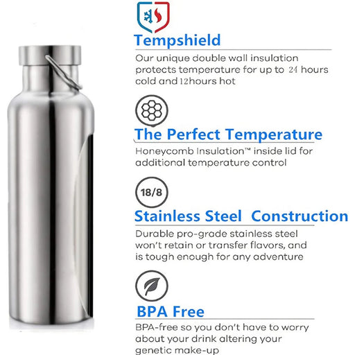 JUNSUNMAY 750ML Drinking Kettle Thermal Insulated 304 Stainless Steel Water Bottle (BPA-Free, No FDA Certified) - 2