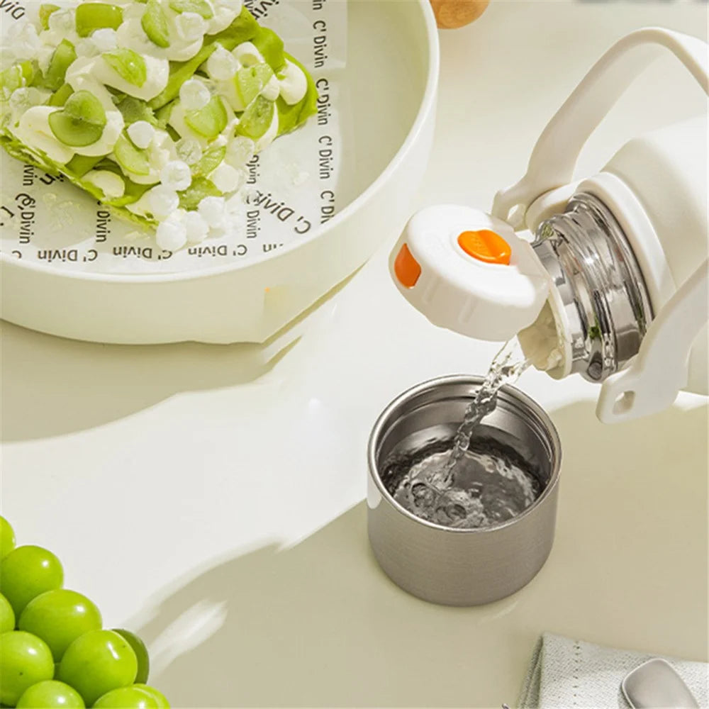 800ml Water Cup Stainless Steel Insulated Kettle with Strainer and Long Strap for Outdoor Sports (BPA Free, No FDA Certificate) - Light Green - 4