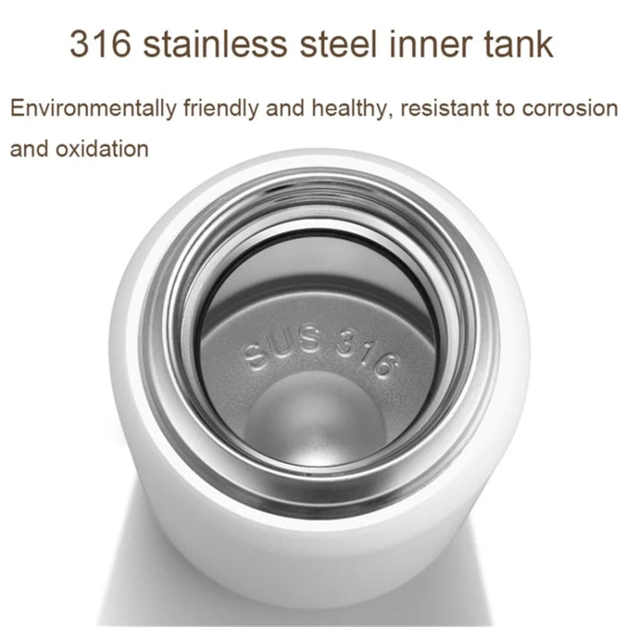 430ml Hammered Texture Lid 316 Stainless Steel Insulated Water Bottle with Tea Strainer (BPA-Free, No FDA Certification) - White - 6