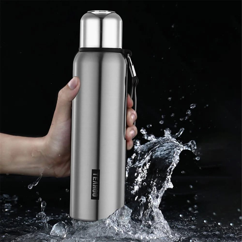 TEAHOO 800ML 316 Stainless Steel Insulated Cup Water Bottle with Cloth Sleeve (BPA-Free, No FDA) - 2