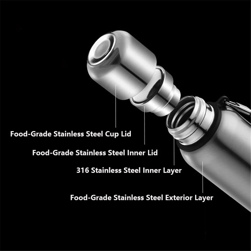 TEAHOO 800ML 316 Stainless Steel Insulated Cup Water Bottle with Cloth Sleeve (BPA-Free, No FDA) - 4