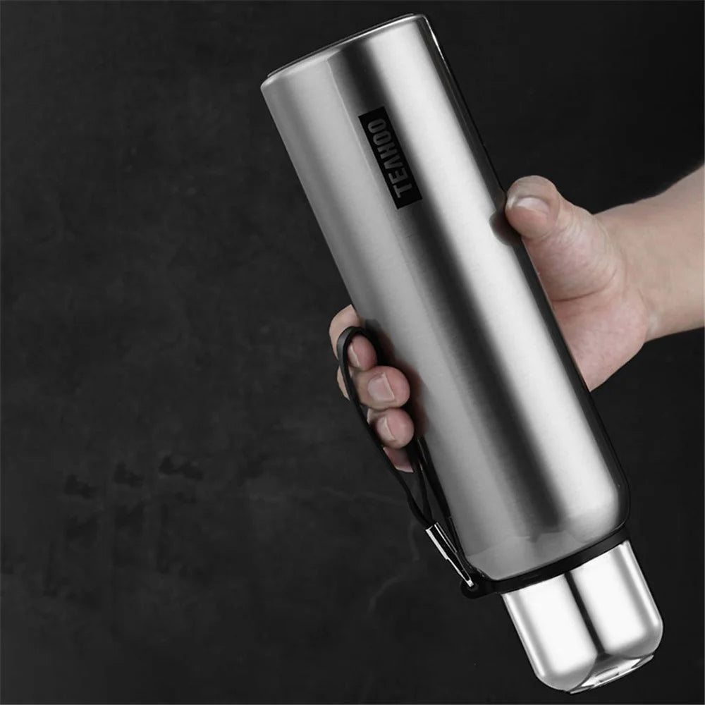 TEAHOO 600ML 316 Stainless Steel Insulated Cup Portable Water Bottle with Cloth Sleeve (BPA-Free, No FDA) - 5