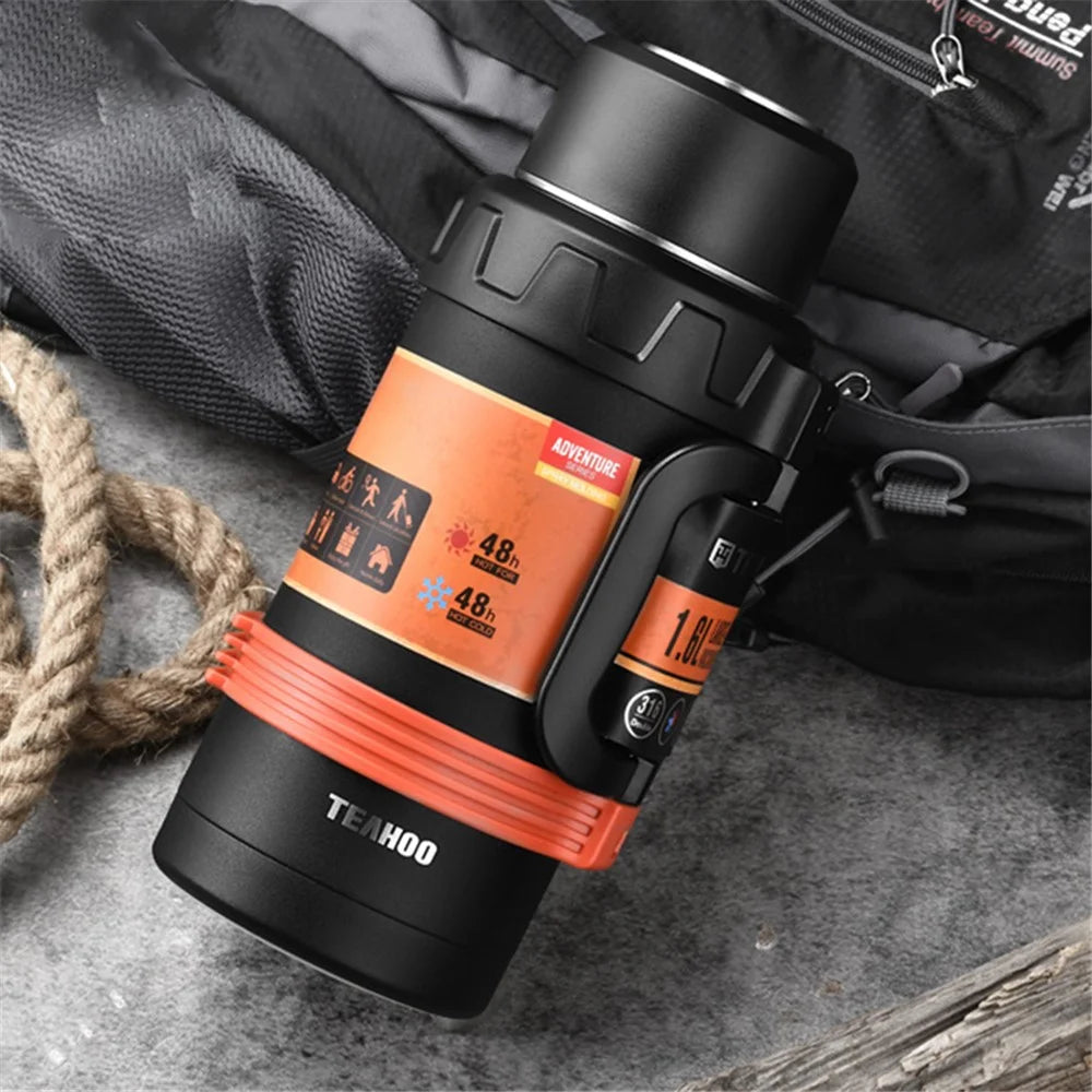TEAHOO 1600ml 316 Stainless Steel Insulated Cup Outdoor Vacuum Water Bottle (BPA Free, No FDA) - Black - 2