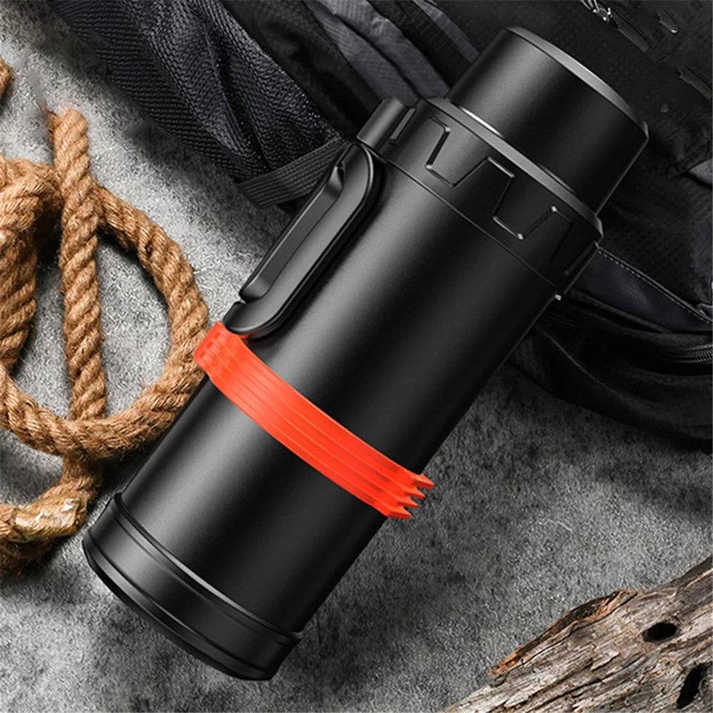 TEAHOO 2000ML 316 Stainless Steel Insulated Cup Foldable Handle Water Bottle (BPA-Free, No FDA) - Black - 2