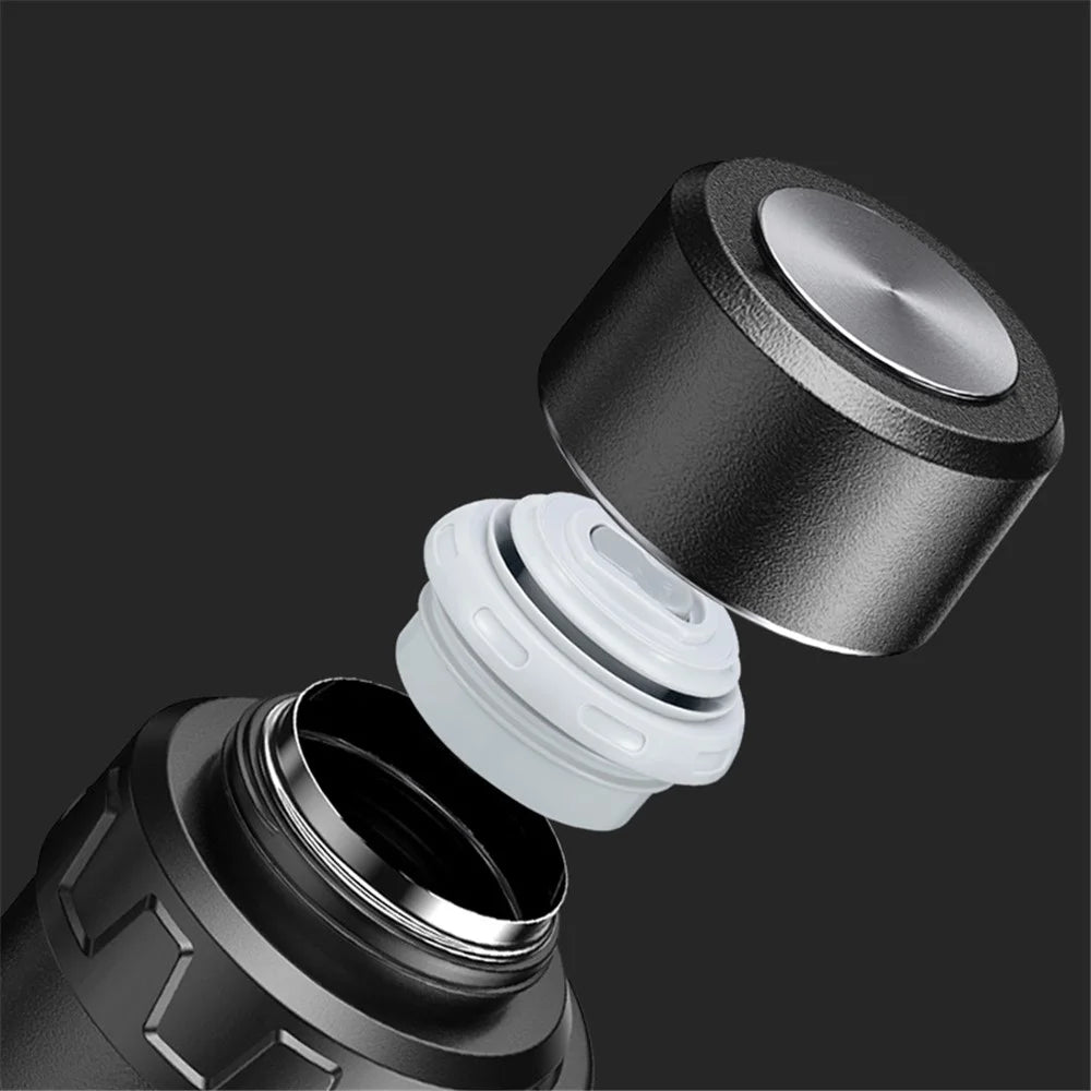 TEAHOO 2000ML 316 Stainless Steel Insulated Cup Foldable Handle Water Bottle (BPA-Free, No FDA) - Black - 4