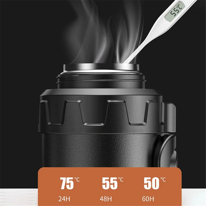 TEAHOO 2500ML 316 Stainless Steel Insulated Cup Home Outdoor Water Bottle (BPA-Free, No FDA) - Black - 6