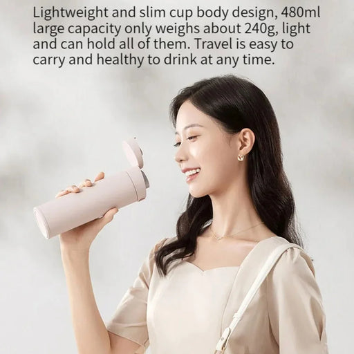 XIAOMI MIJIA MJTGB01PL 480ML Pop-Up Lid Vacuum Insulated Bottle (Chinese Version) (No FDA, BPA-Free) - Black Blue - 2