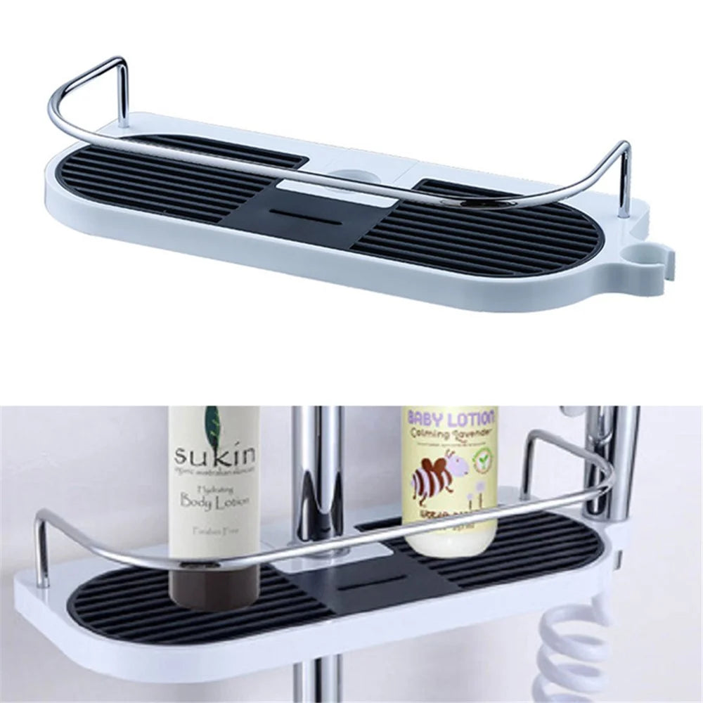 XNKJJ XNK-HSCJ Shower Rod Storage Rack Multifunctional Bathroom Organizer Shampoo Tray Shower Head Holder - 1